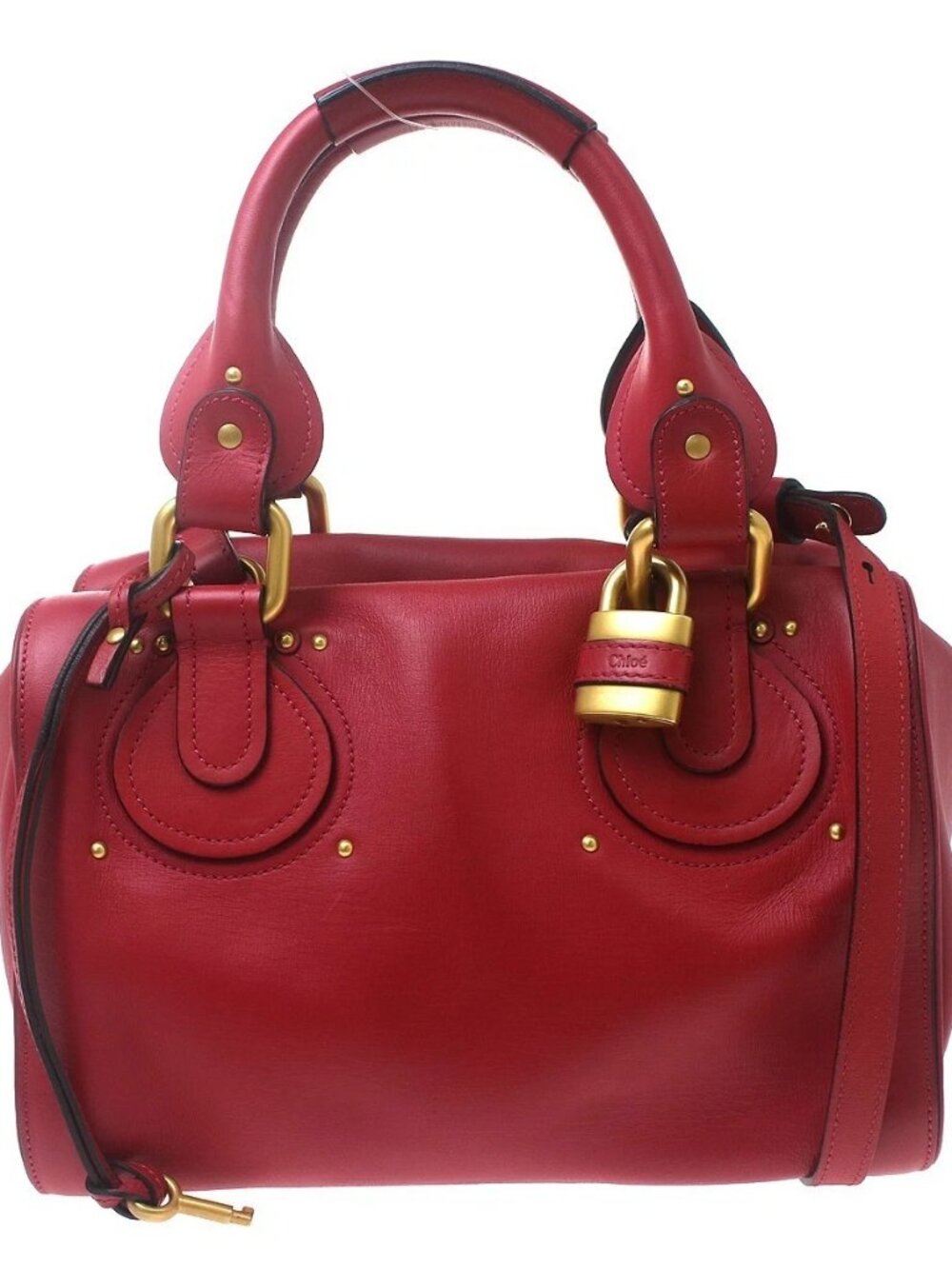 Best08 Chloe Red Paddington 2way Handbag 01-12-50-65 NQ11740